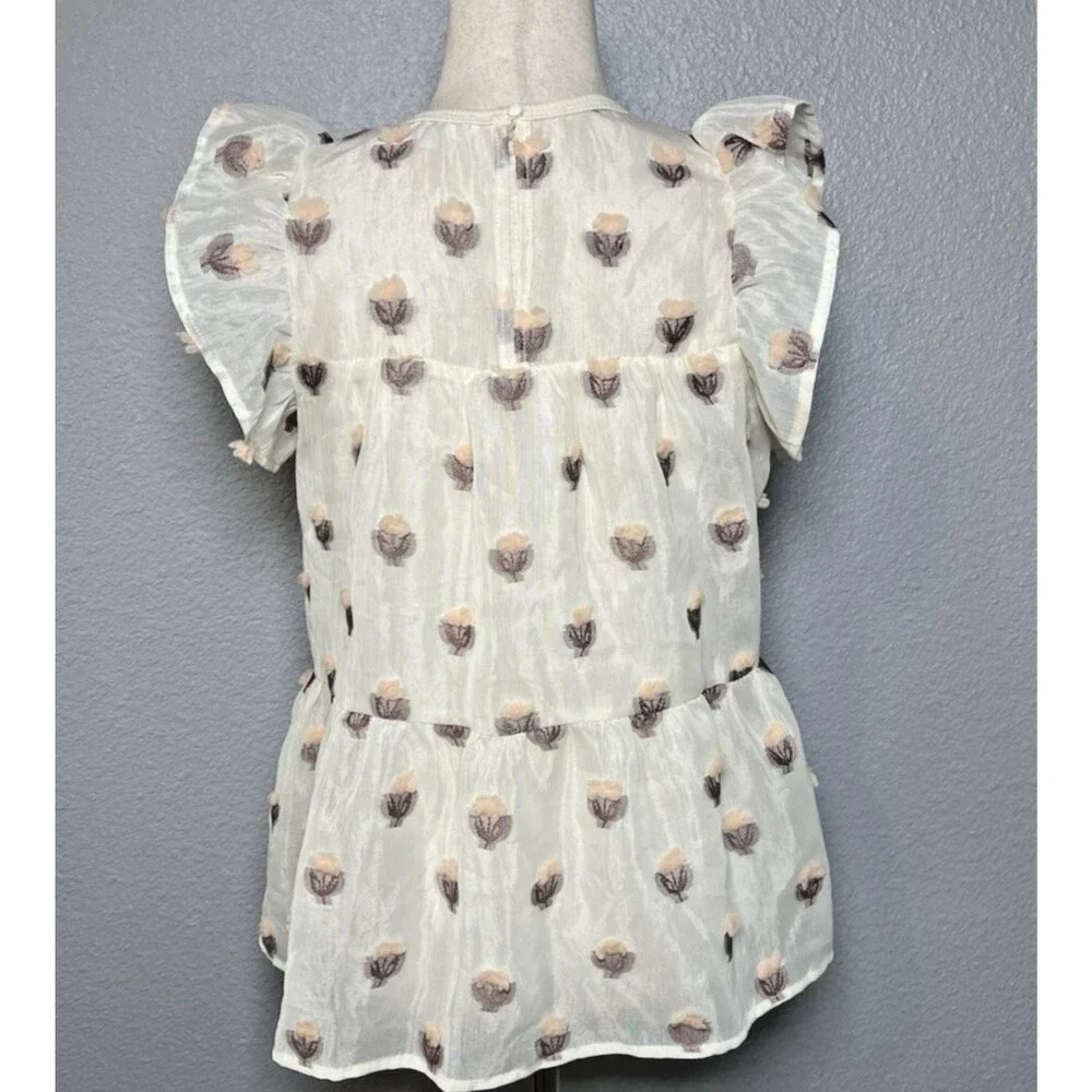 THML NWOT babydoll womens summer blouse w/liner sz S cottage fairy party $90 - Picture 2 of 7